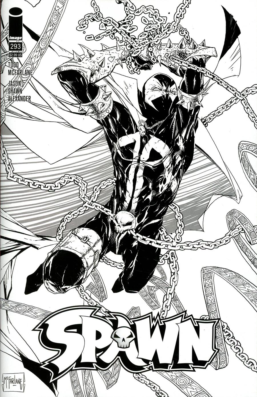 Spawn #293 Cover C Variant Todd McFarlane Black & White Cover (Misprint)