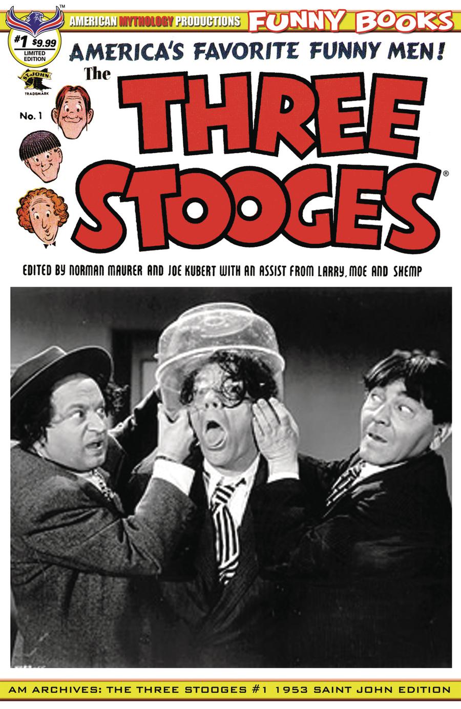 American Mythology Archives Three Stooges #1 1953 Saint John Edition Cover B Variant Black & White Photo Limited Edition Cover