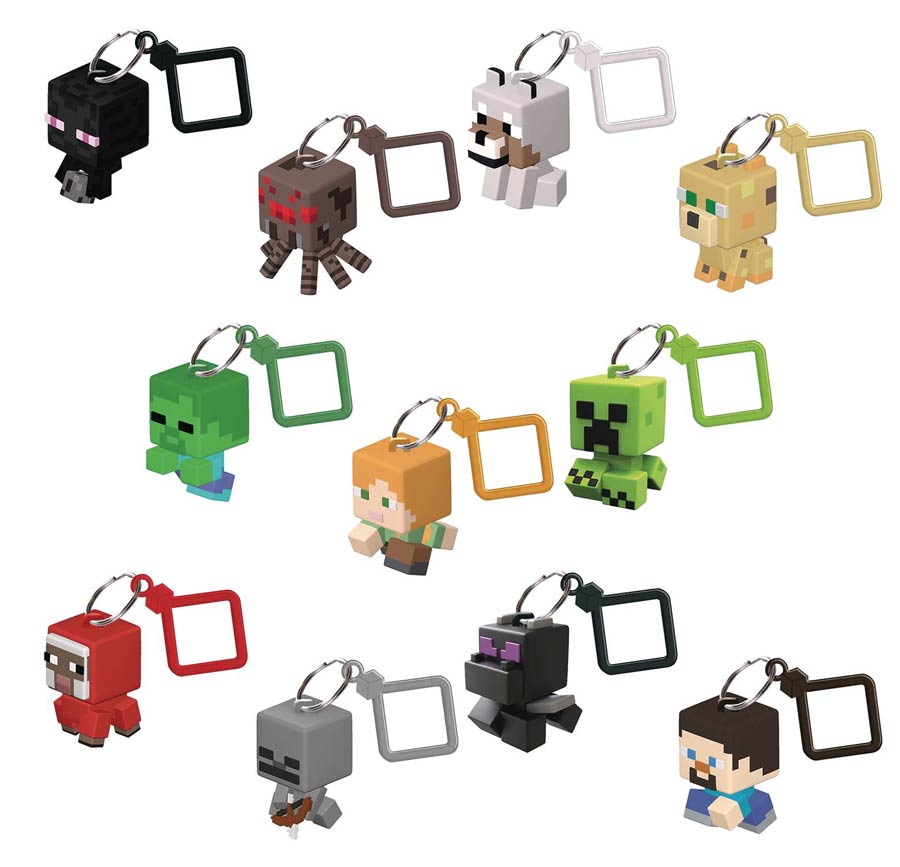 Minecraft Bobble Mobs Keychain Blind Mystery Box 30-Piece Display