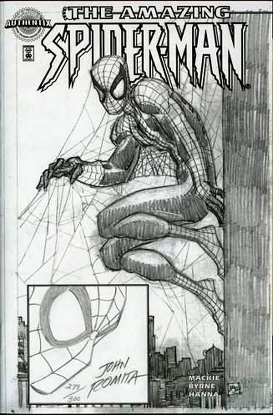 Amazing Spider-Man Vol 2 #1 Cover H DF Authentix Limited Edition Signed And Sketched By John Romita