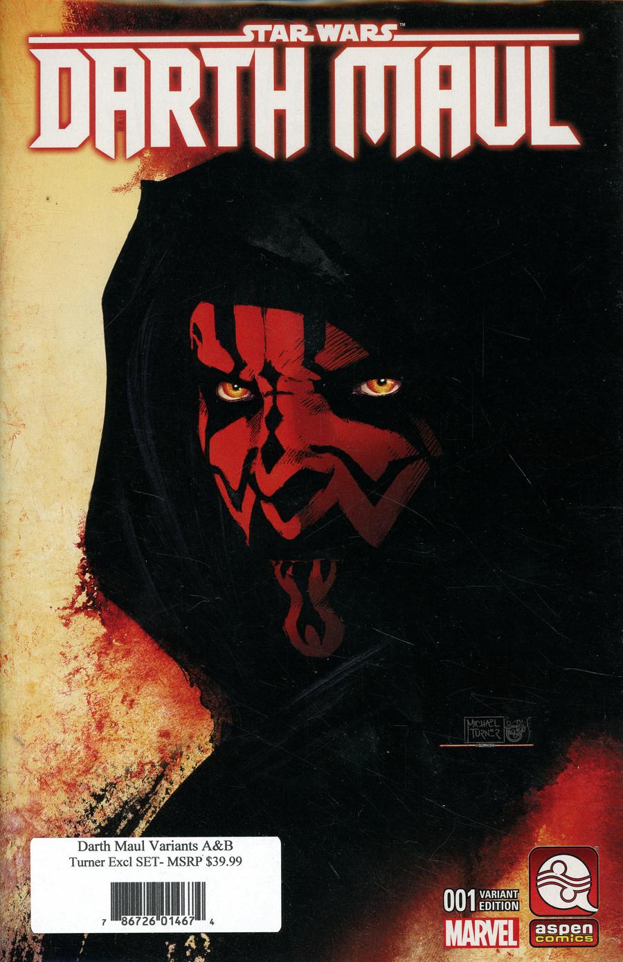 Star Wars Darth Maul #1 Cover M Michael Turner & Peter Steigerwald Aspen Comics Variant Cover A & B Set