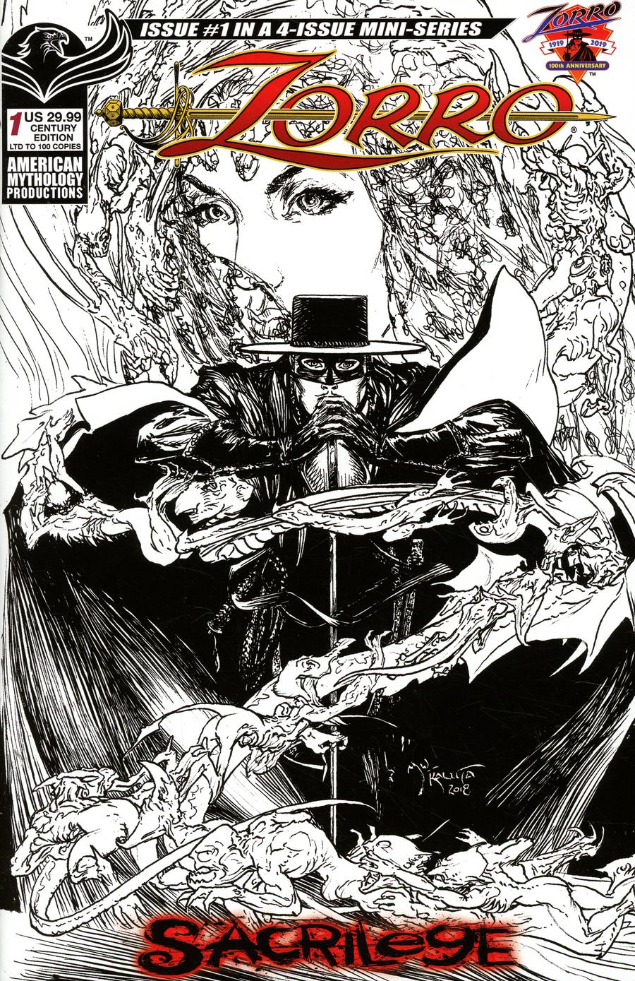 Zorro Sacrilege #1 Cover D Variant Michael William Kaluta Century Edition Limited Cover