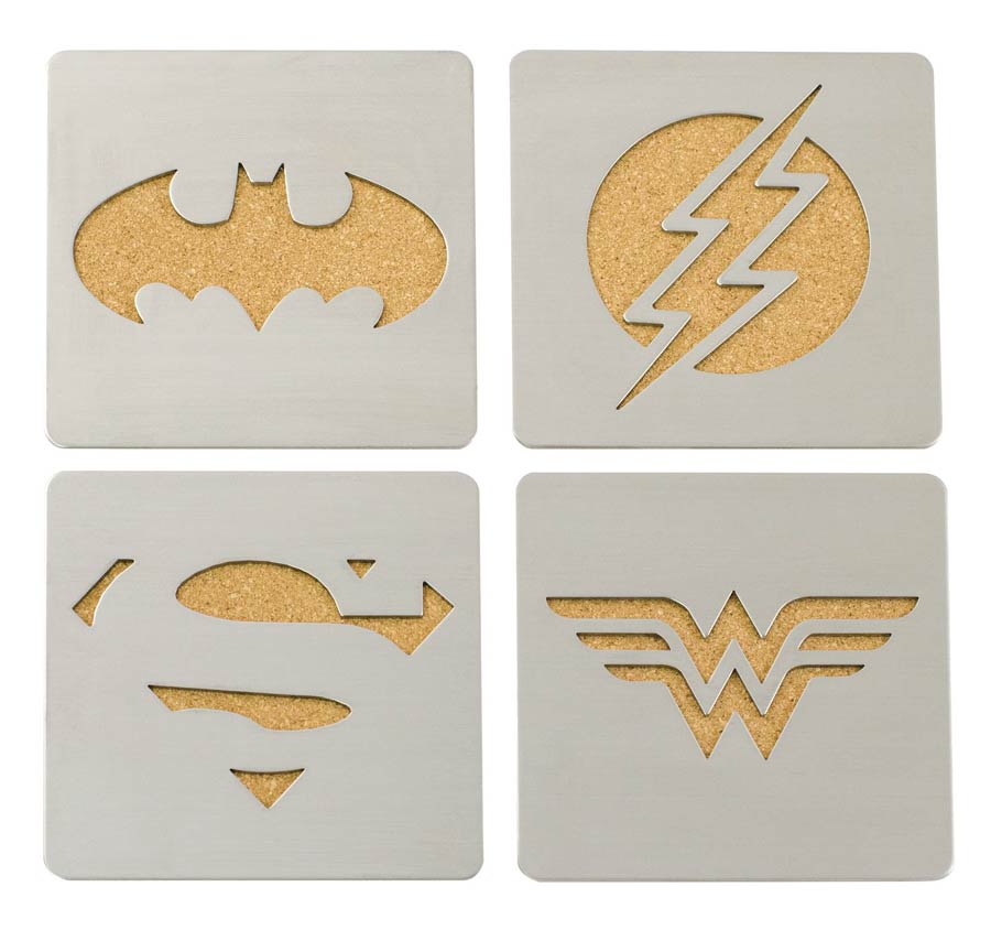 DC Heroes Laser Cut Coaster 4-Pack Set