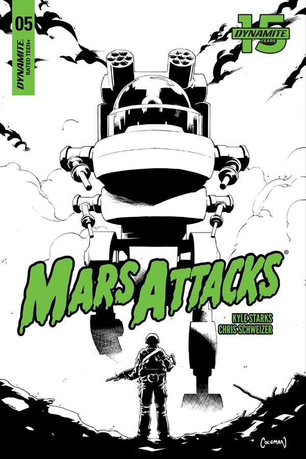 Mars Attacks Vol 4 #5 Cover G Incentive Ruairi Coleman Black & White Cover