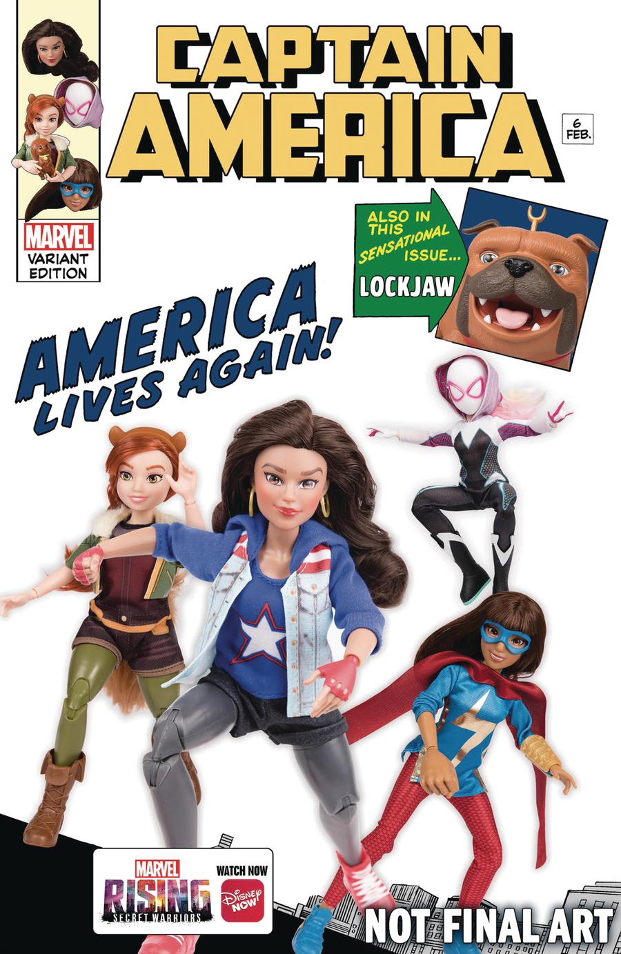 Captain America Vol 9 #6 Cover D Variant Marvel Rising Action Doll Homage Cover