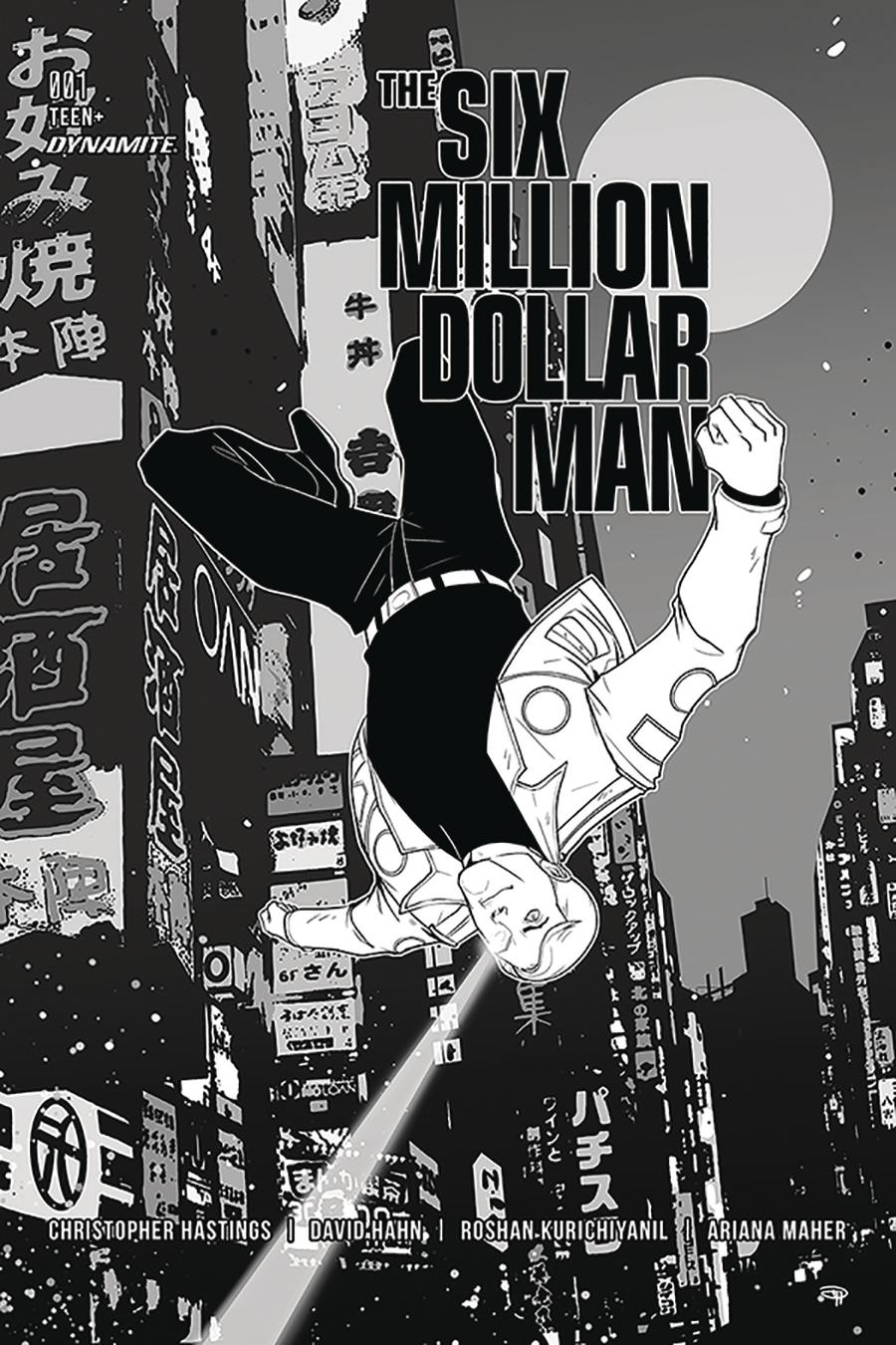 Six Million Dollar Man Vol 2 #1 Cover I Incentive Denis Medri Black & White Cover