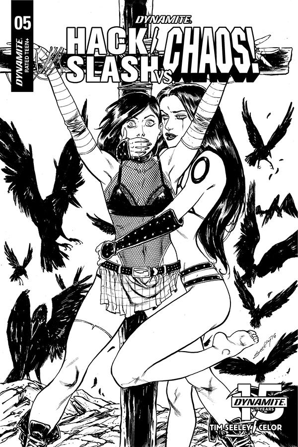 Hack Slash vs Chaos #5 Cover F Incentive Tim Seeley Black & White Cover