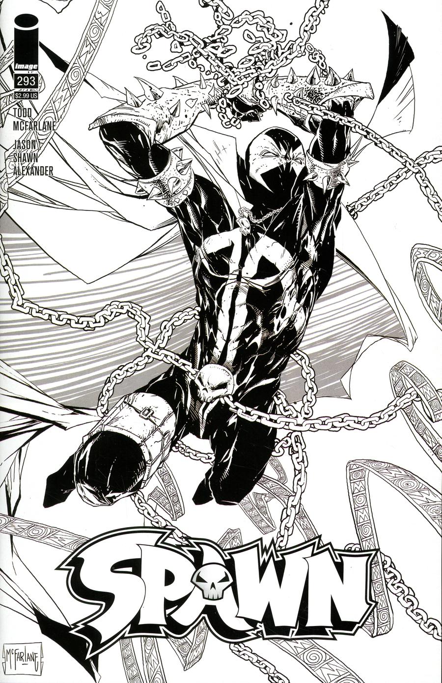 Spawn #293 Cover D Variant Todd McFarlane Black & White Cover (New Printing)