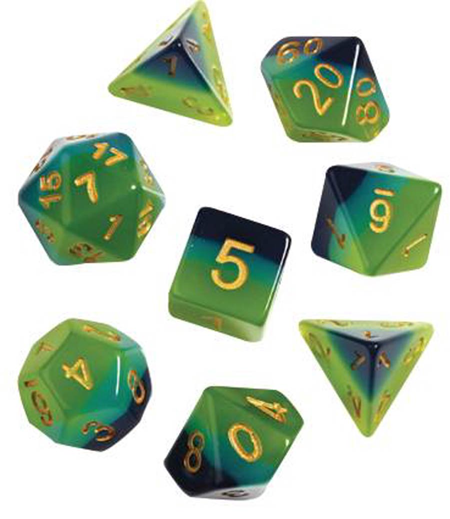 Sirius Dice Set - Green And Blue Translucent