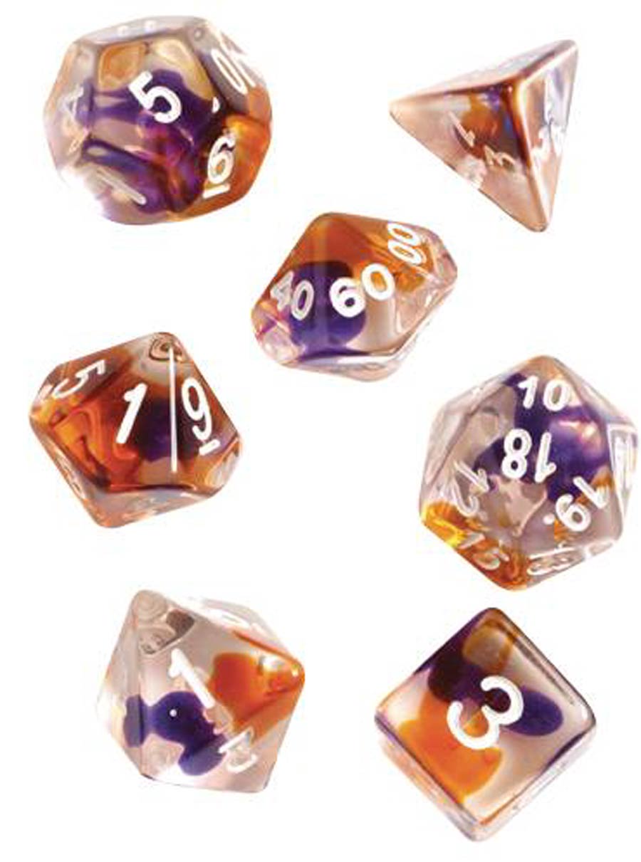 Sirius Dice Set - Purple Orange Clear