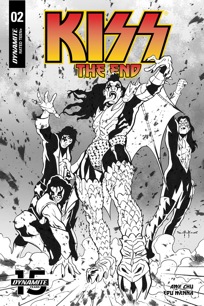 KISS The End #2 Cover G Incentive Pasquale Qualano Black & White Cover