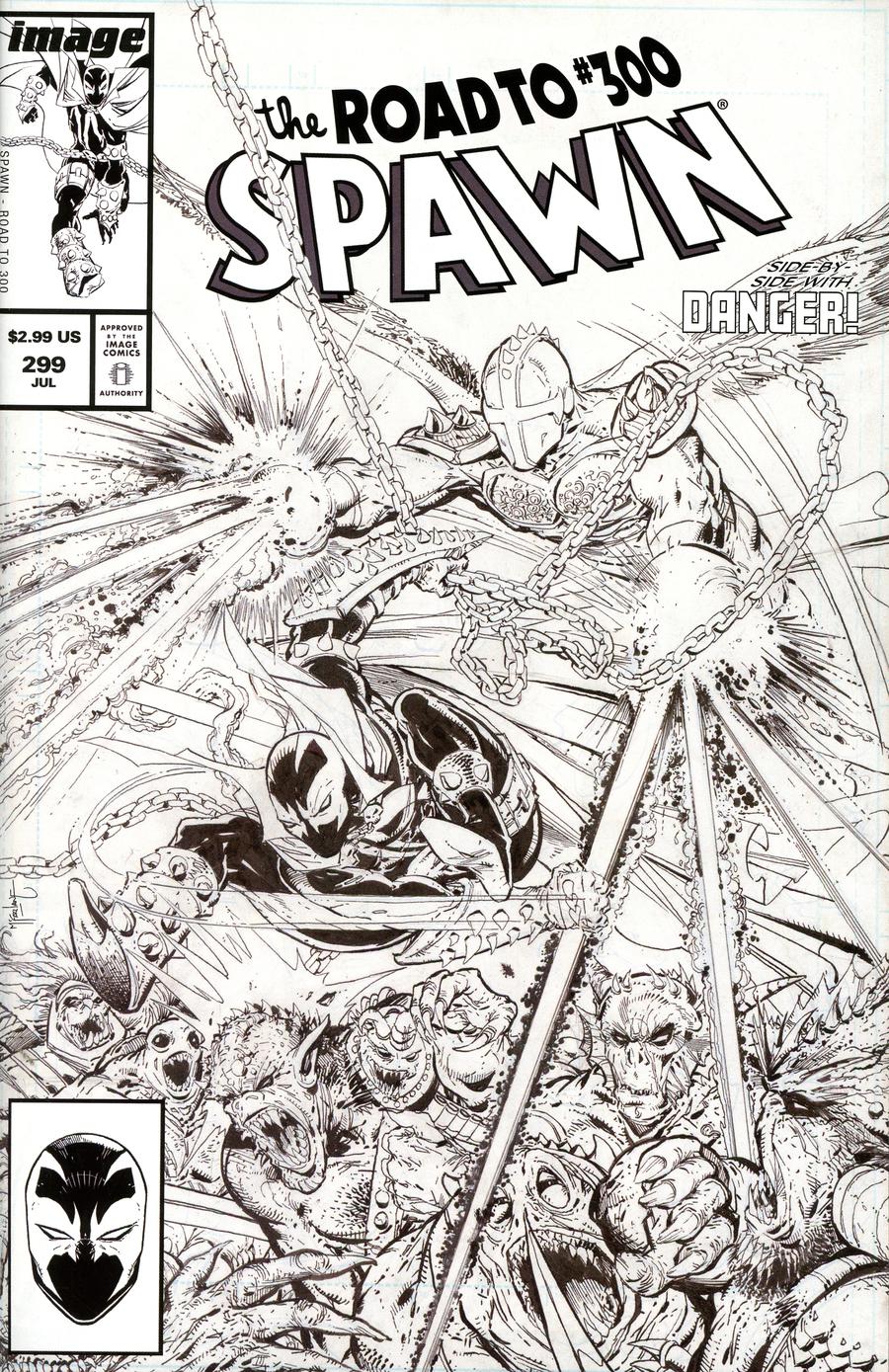 Spawn #299 Cover C Variant Todd McFarlane Black & White Edition