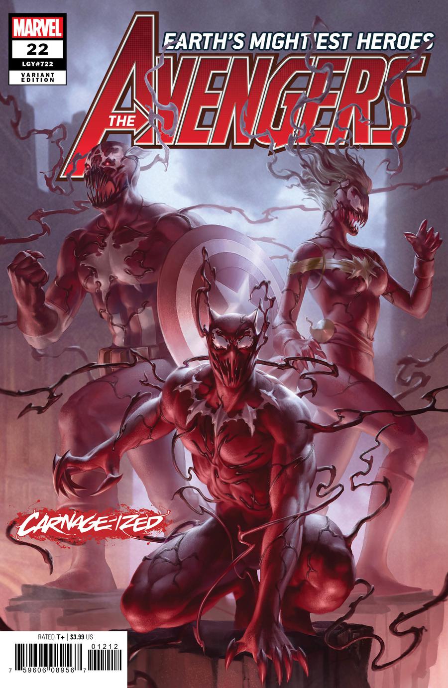 Avengers Vol 7 #22 Cover B Variant Junggeun Yoon Carnage-Ized Cover