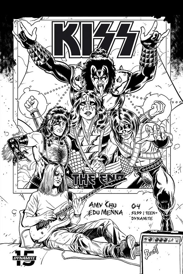 KISS The End #4 Cover F Incentive Brent Schoonover Black & White Cover