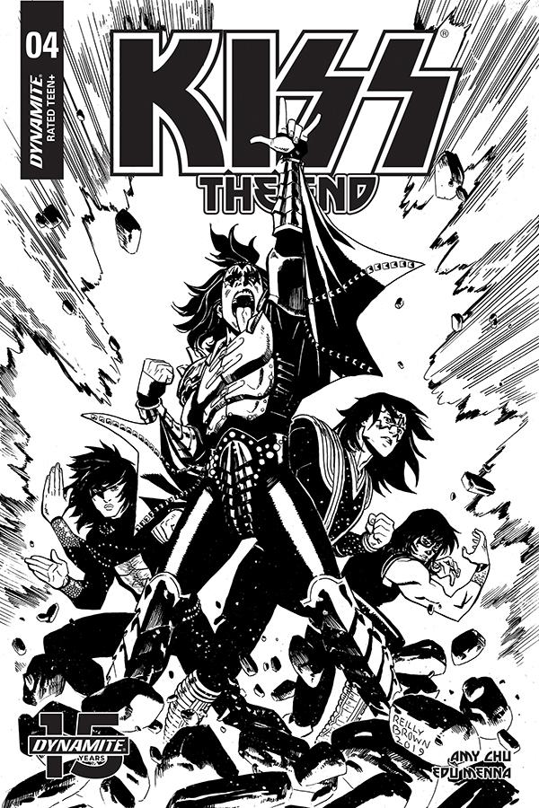 KISS The End #4 Cover G Incentive Reilly Brown Black & White Cover