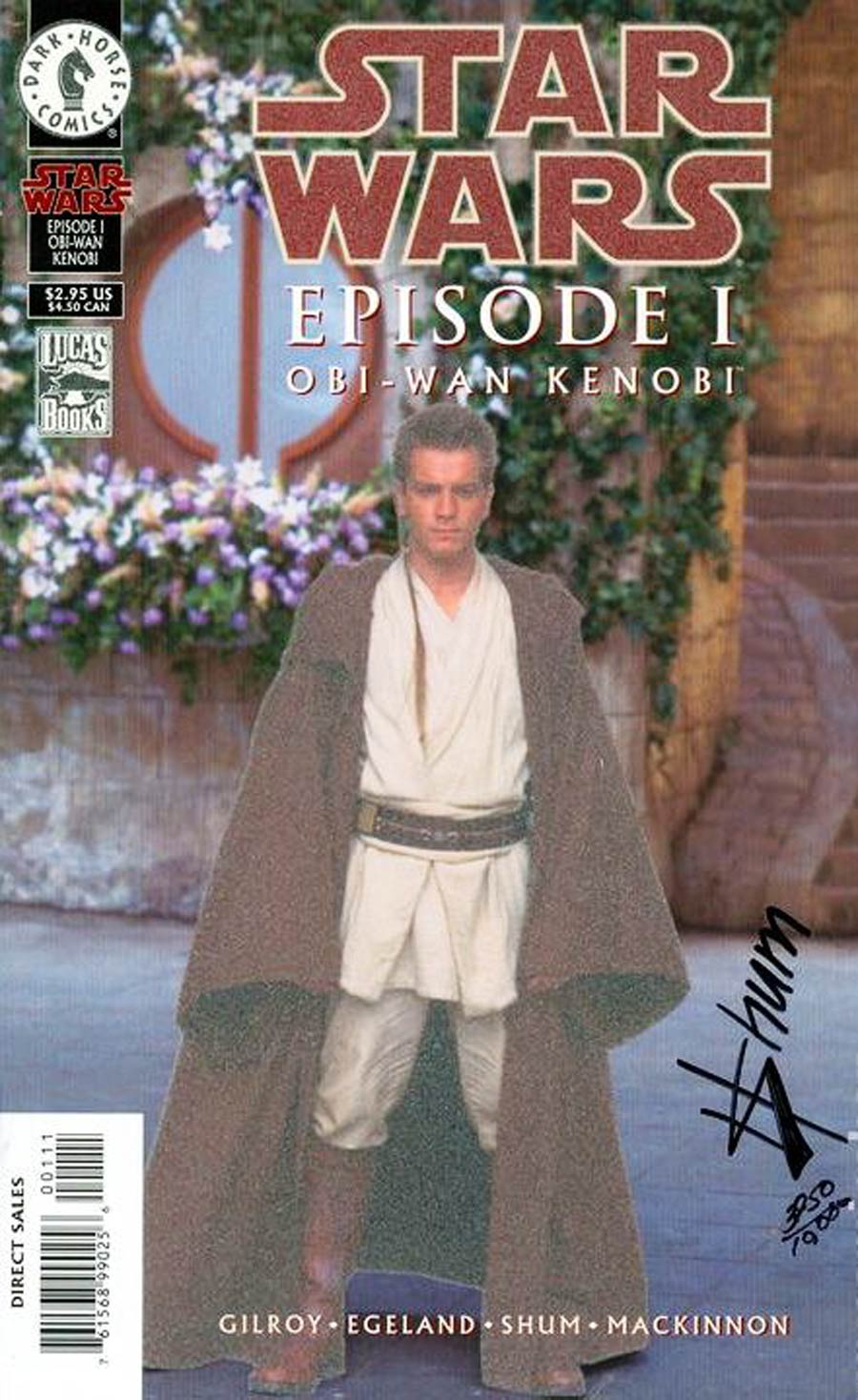 Star Wars Episode I The Phantom Menace Obi-Wan Kenobi Cover E DF Signed Glow-In-The-Dark Cover With Certificate