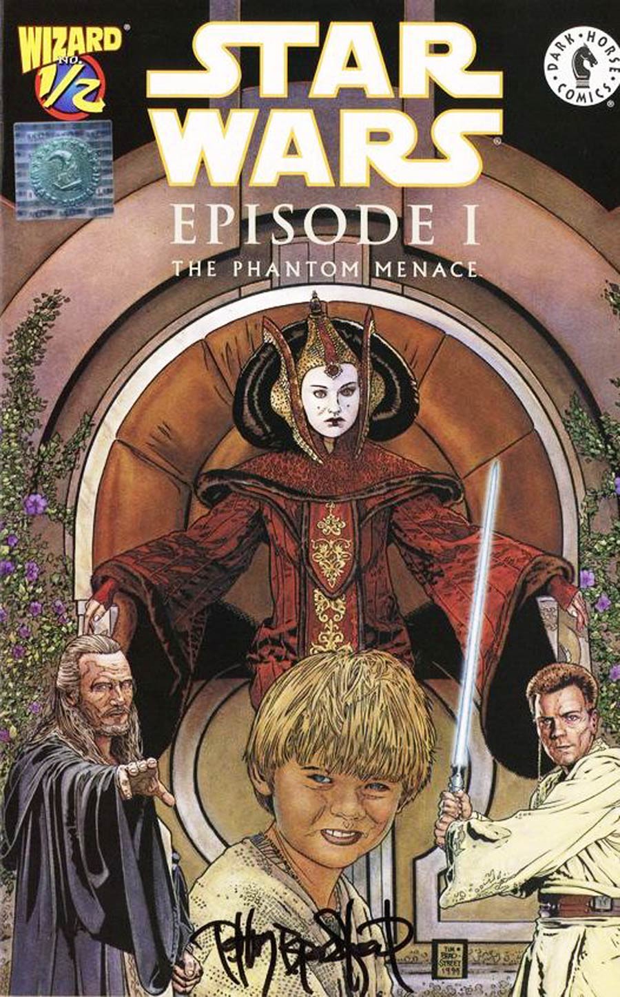 Star Wars Episode I The Phantom Menace Wizard #1/2 Cover E Signed With Certificate