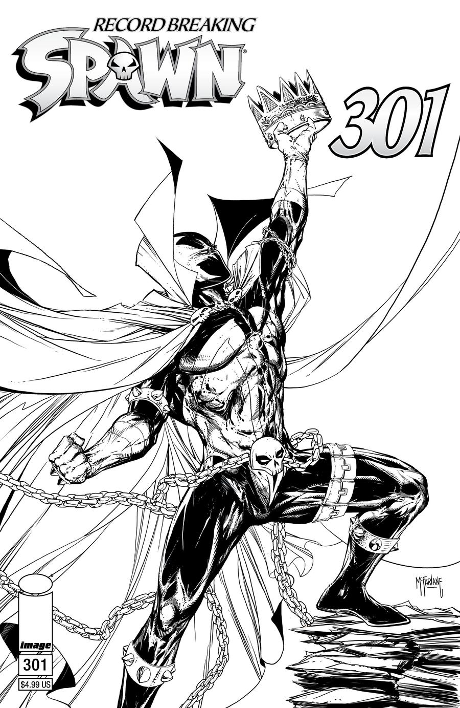 Spawn #301 Cover I Variant Todd McFarlane Black & White Edition