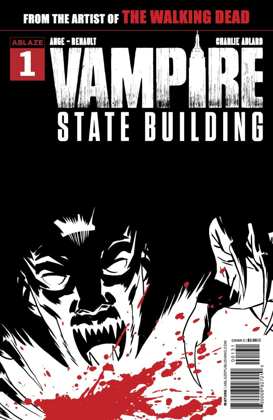 Vampire State Building #1 Cover C Variant Charlie Adlard Black & White & Red Cover