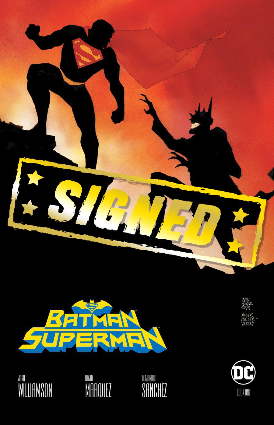 Batman Superman Vol 2 #1  Midtown Exclusive Ben Oliver Variant Cover Signed By Joshua Williamson