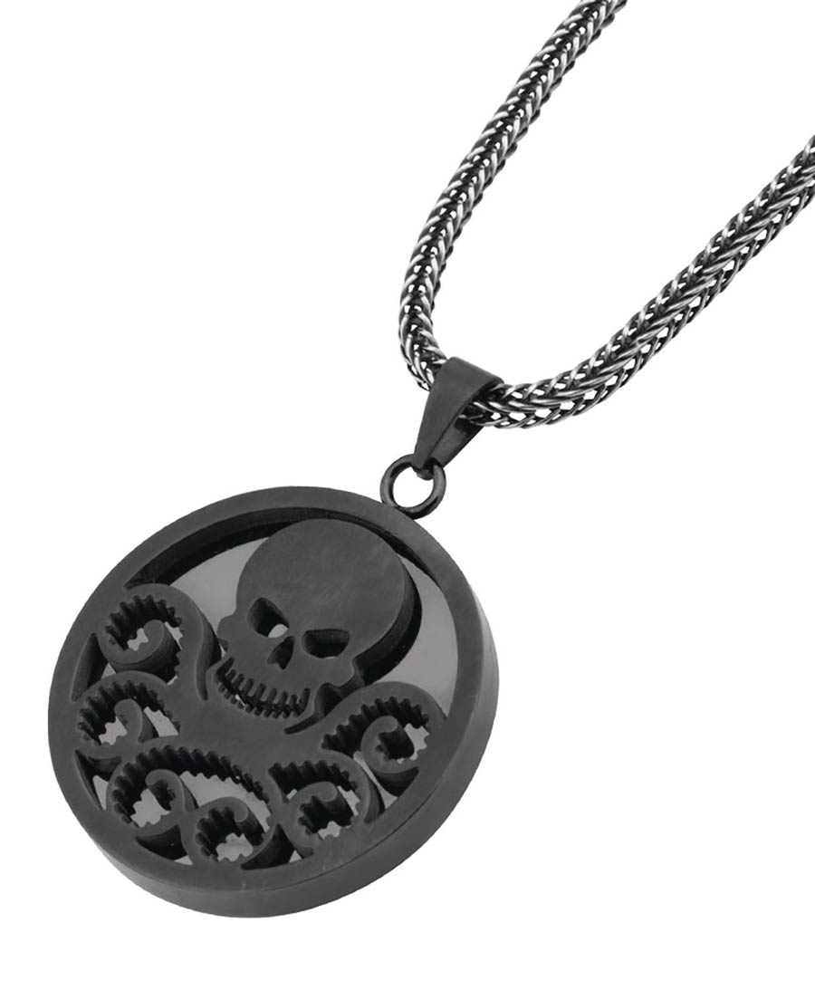 Marvel Hydra Dark Silver Logo Pendant With 22-Inch Chain