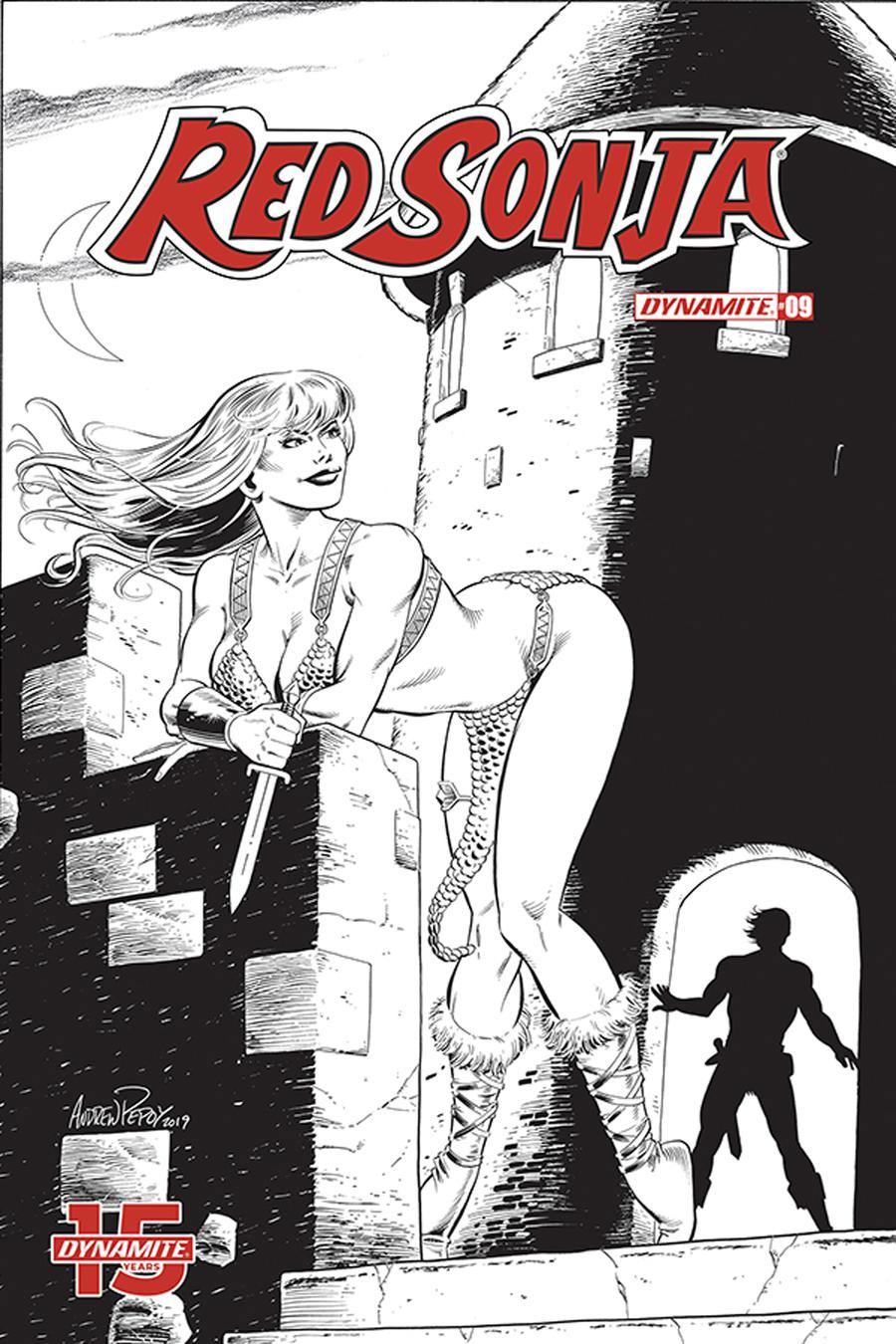 Red Sonja Vol 8 #9 Cover O Incentive Bob Q Seduction Black & White Cover