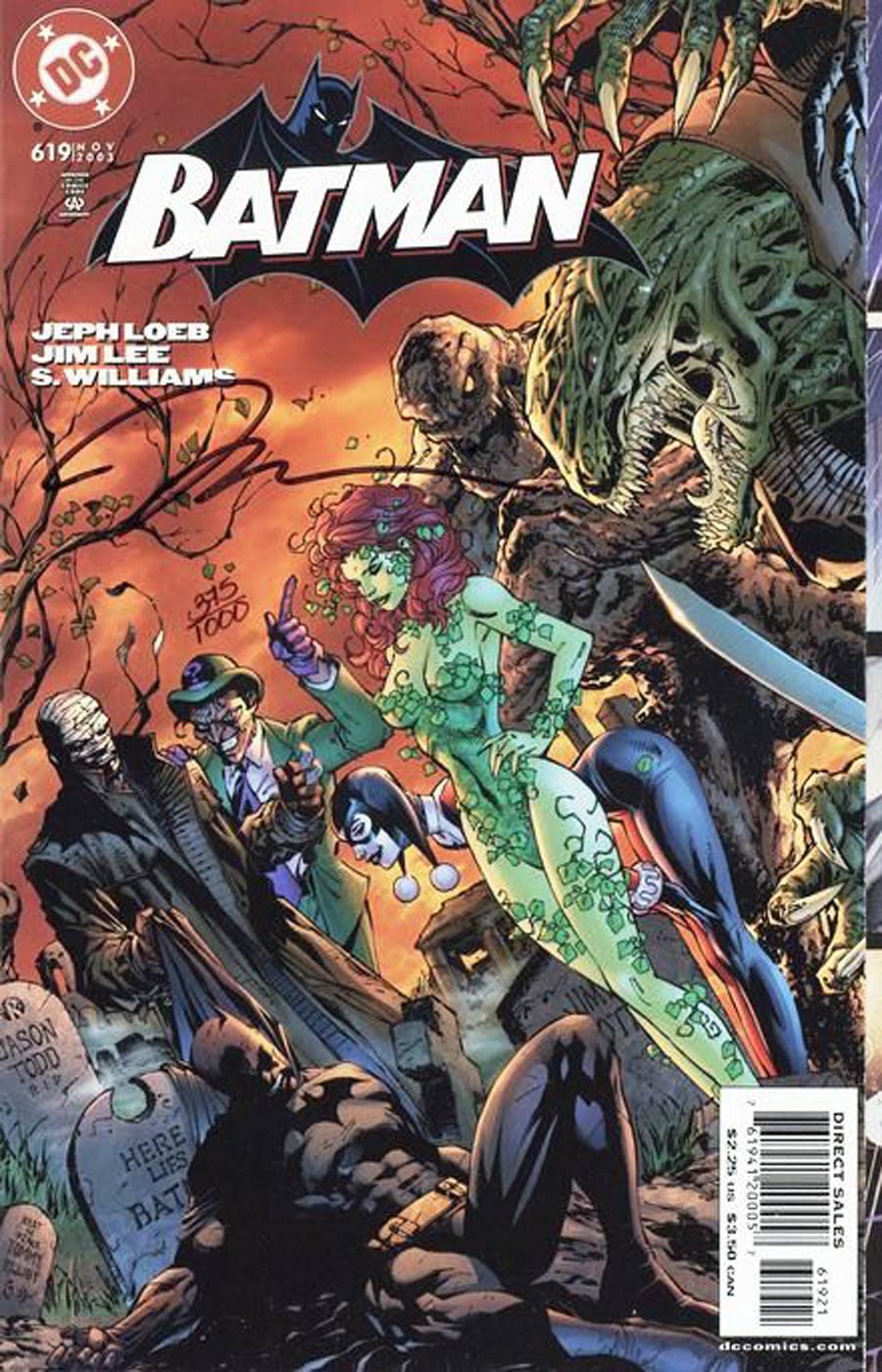 Batman #619 Cover F DF Signed By Jim Lee Villains Cover