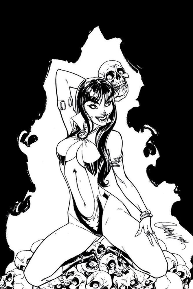 Vampirella Vol 8 #3 Cover K Incentive J Scott Campbell Black & White Virgin Cover