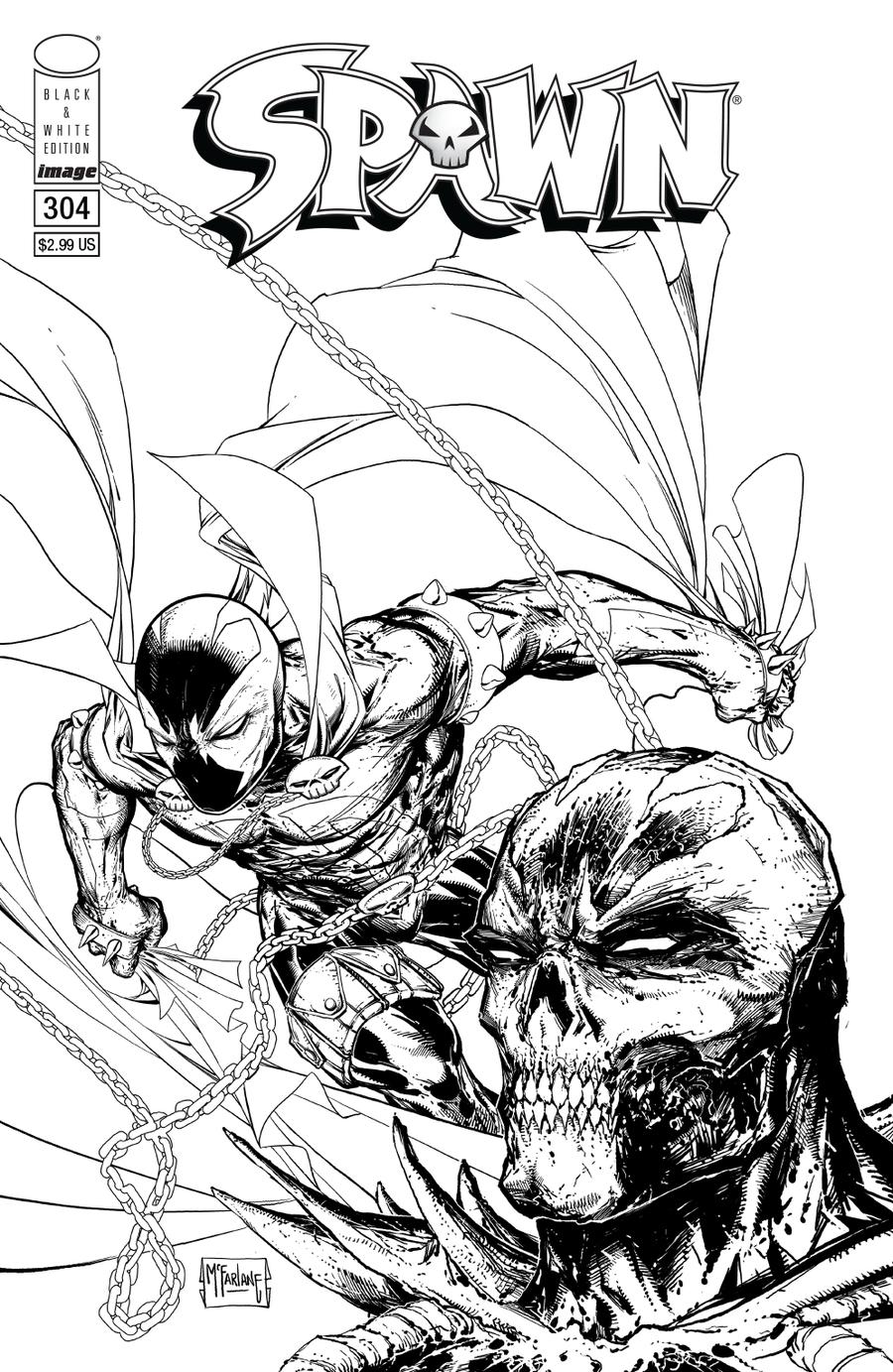 Spawn #304 Cover C Variant Todd McFarlane Black & White Edition