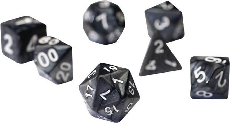 Sirius Basic Dice Set - Pearl Charcoal Grey Acrylic