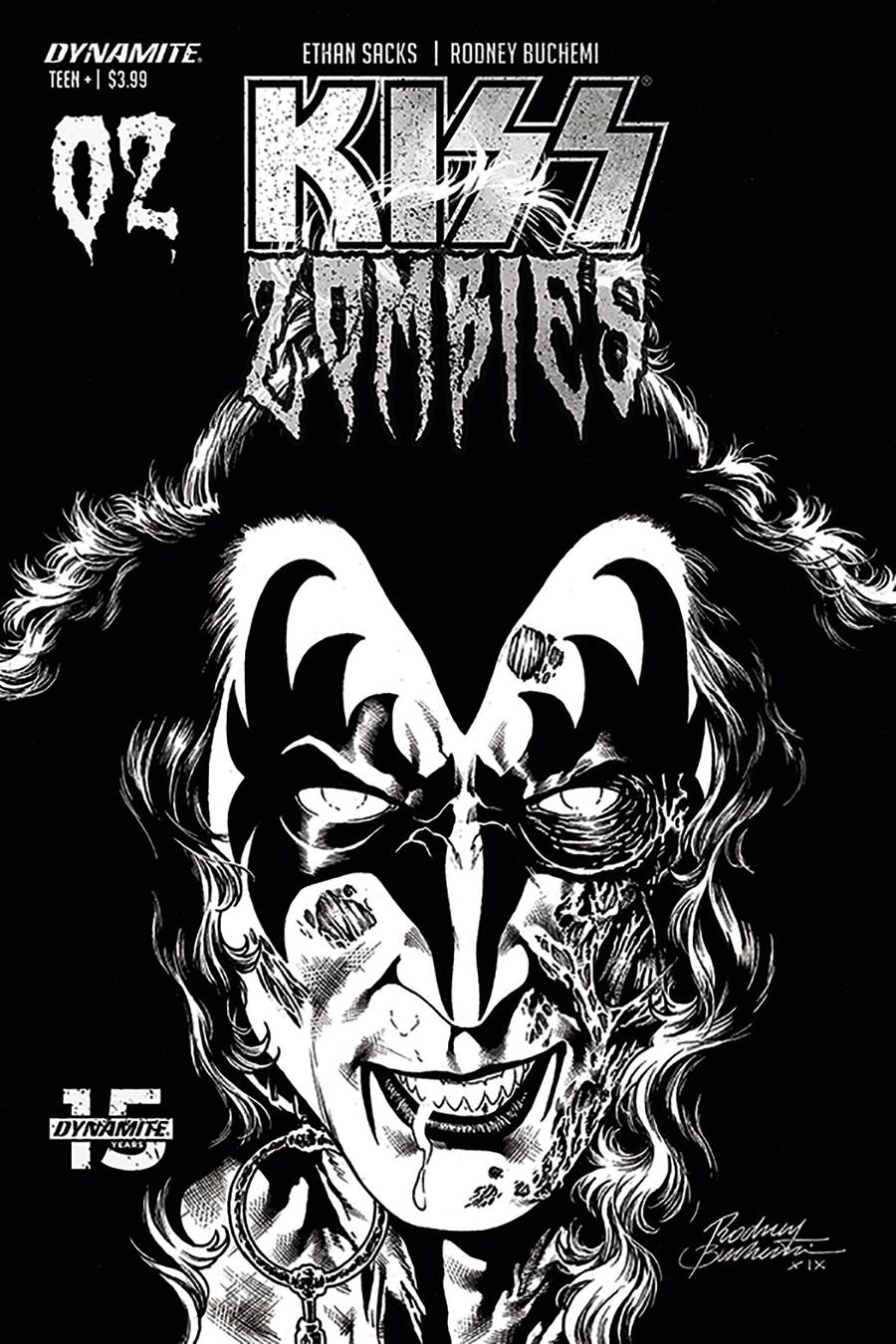 KISS Zombies #2 Cover L Incentive Rodney Buchemi Black & White Cover