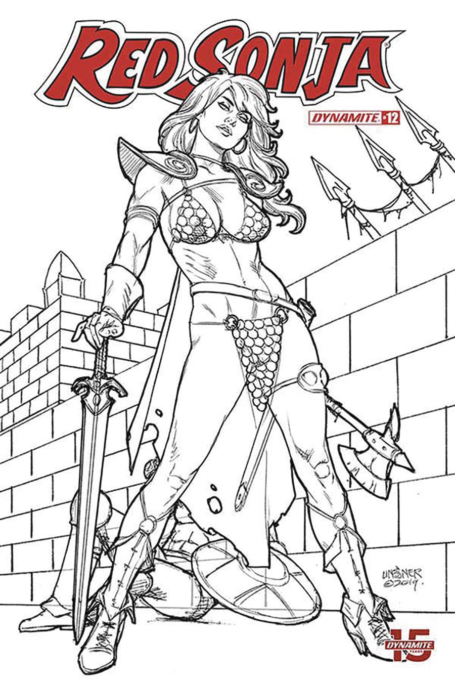 Red Sonja Vol 8 #12 Cover M Incentive Joseph Michael Linsner Black & White Cover