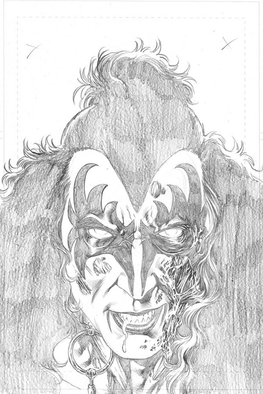 KISS Zombies #1 Cover H Incentive Rodney Buchemi Sneak Peek Pencil Cover