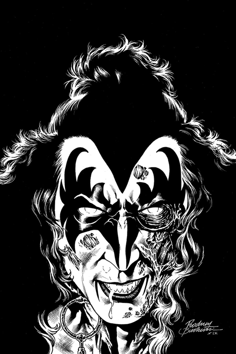 KISS Zombies #2 Cover J Incentive Rodney Buchemi Black & White Virgin Cover