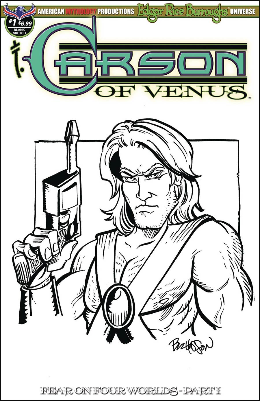 Carson Of Venus #1 Cover F Buz Hasson Hand-Drawn Sketch Cover (Fear On Four Worlds Part 1)