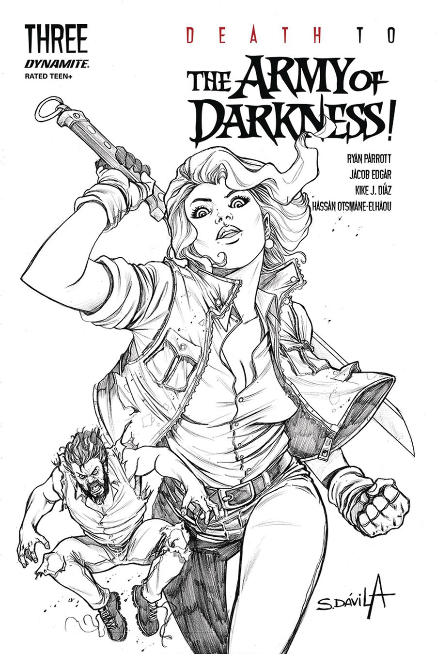 Death To The Army Of Darkness #3 Cover L Incentive Sergio Davila Black & White Cover