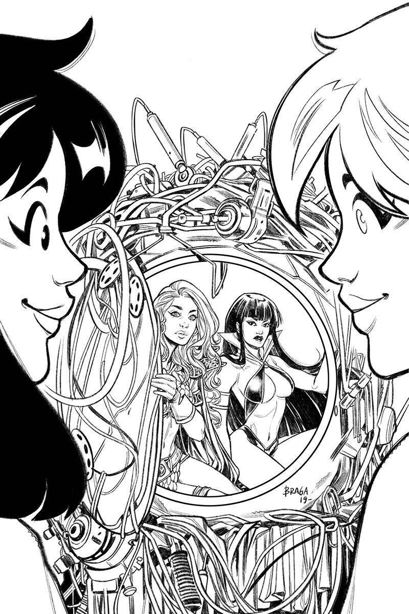 Red Sonja And Vampirella Meet Betty And Veronica #9 Cover F Incentive Laura Braga Black & White Virgin Cover