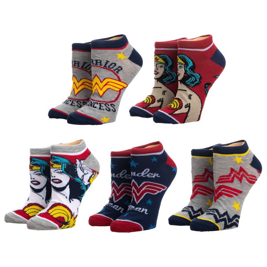 DC Comics Wonder Woman 5-Pack Ankle Socks