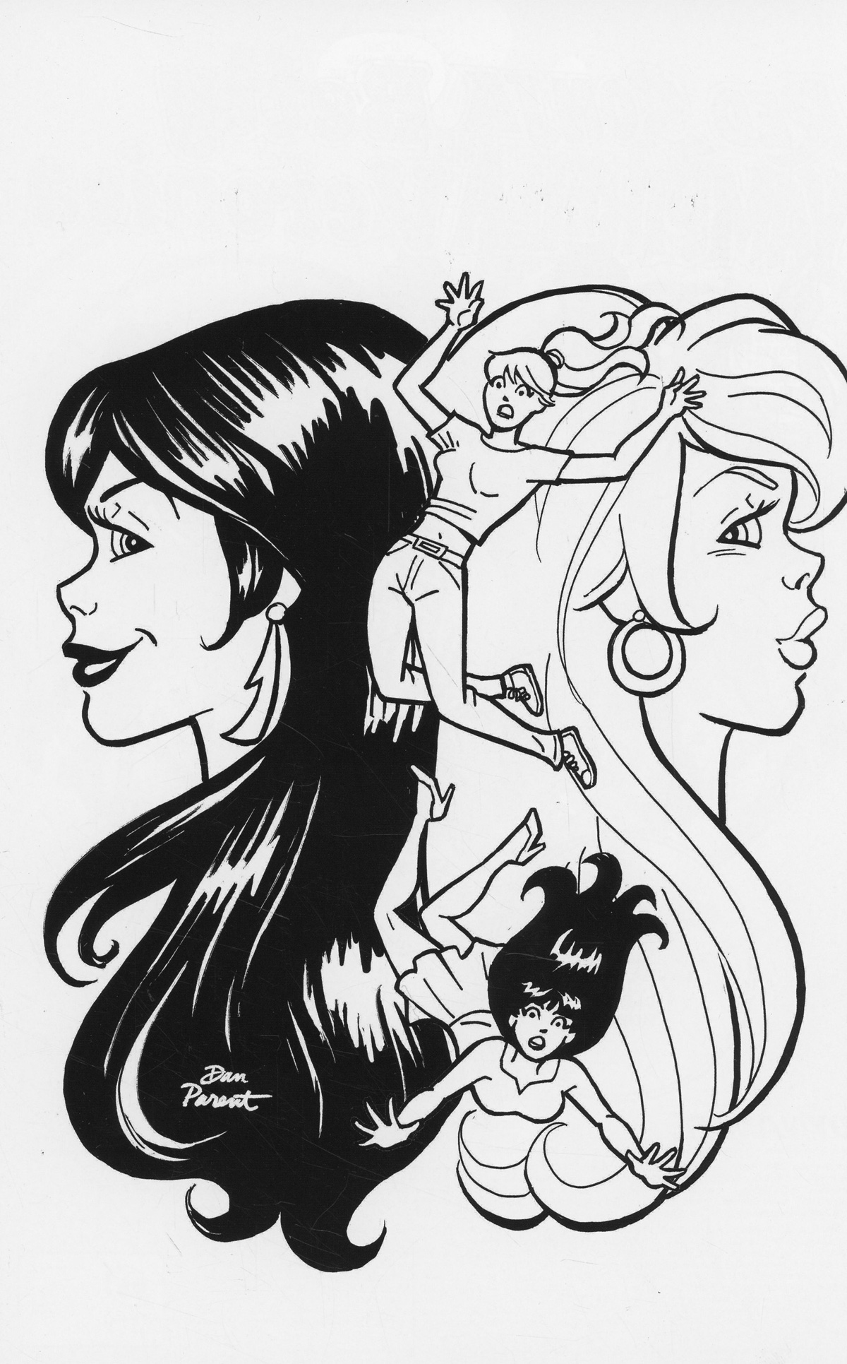 Red Sonja And Vampirella Meet Betty And Veronica #10 Cover I Incentive Dan Parent Black & White Virgin Cover