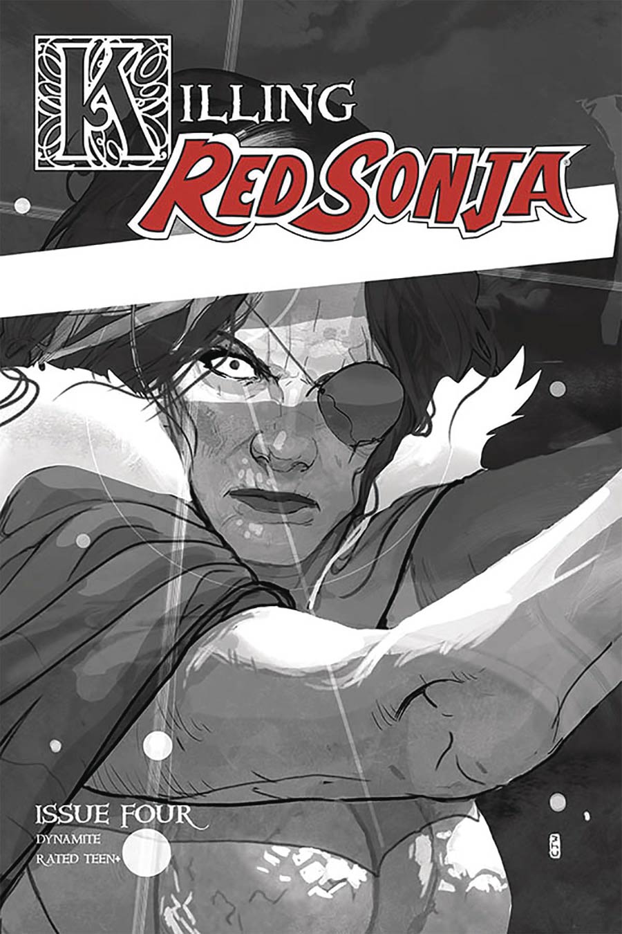 Killing Red Sonja #4 Cover E Incentive Christian Ward Grayscale Cover