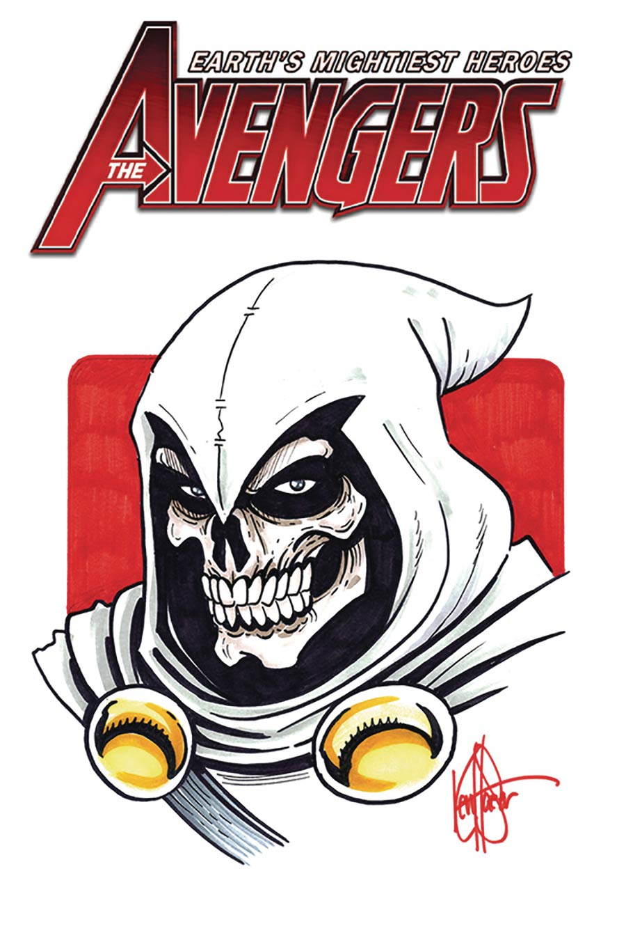 Avengers #1 Cover D DF Signed & Remarked With A Taskmaster Hand-Drawn Sketch By Ken Haeser