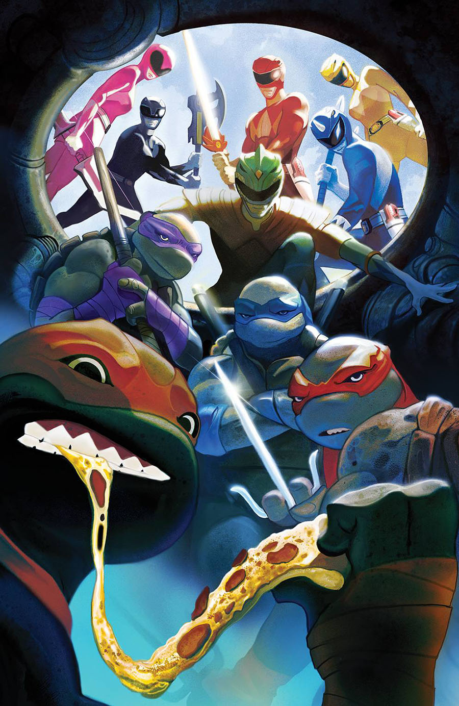 Mighty Morphin Power Rangers Teenage Mutant Ninja Turtles #5 Cover F Variant Mike Del Mundo Cover