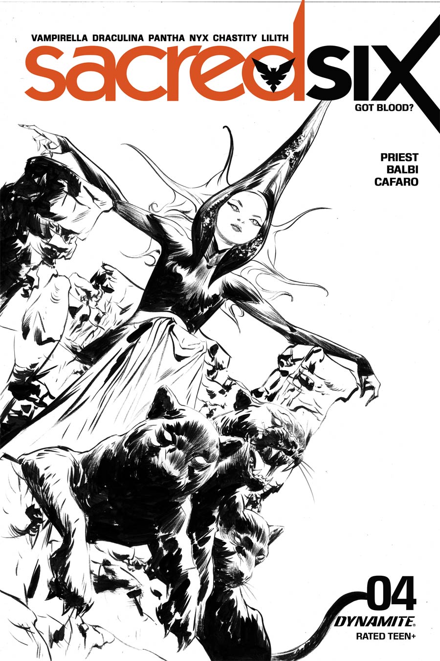 Sacred Six #4 Cover N Incentive Jae Lee Black & White Cover