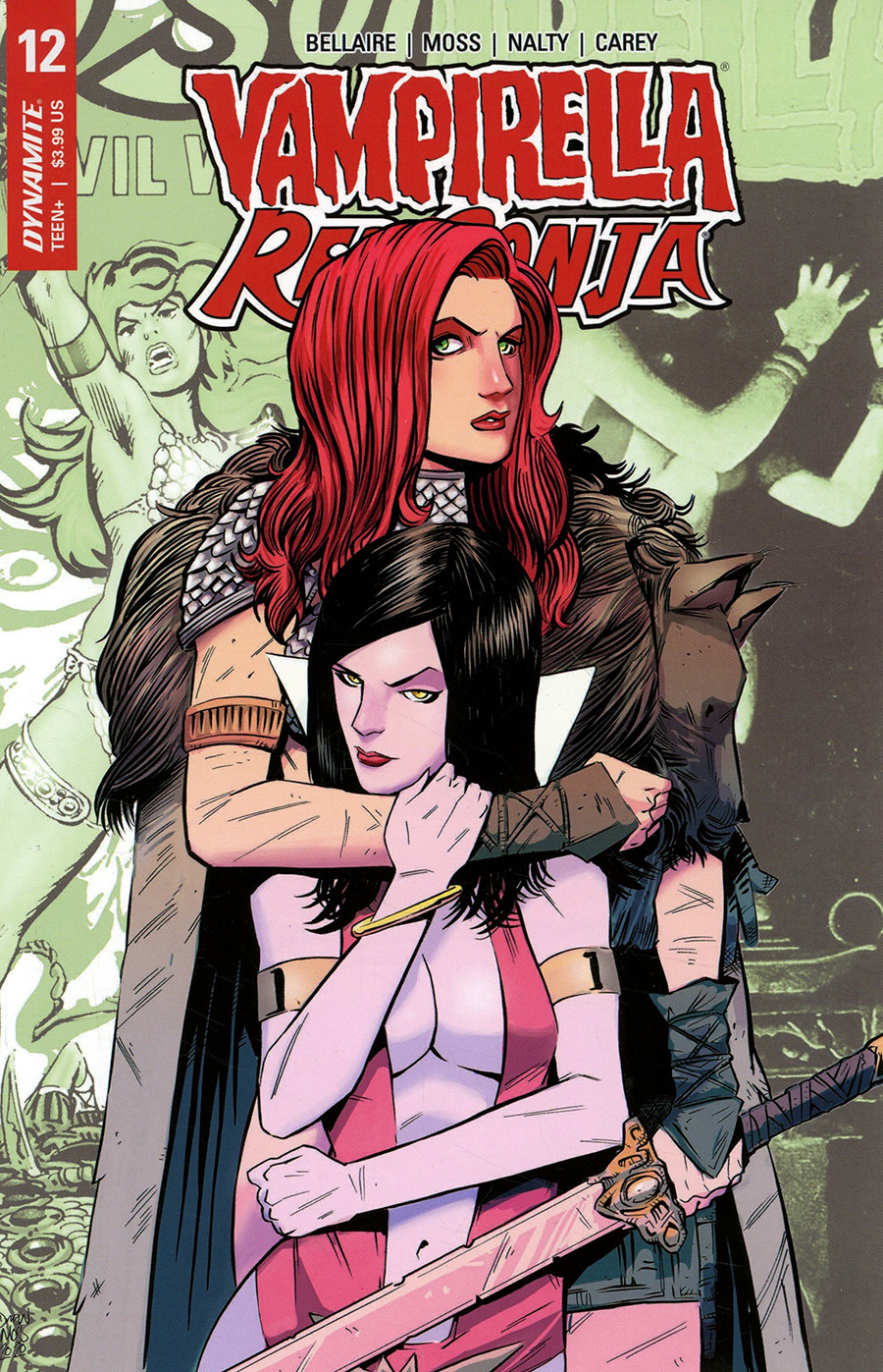 Vampirella Red Sonja #12 Cover E Variant Drew Moss Then And Now Cover