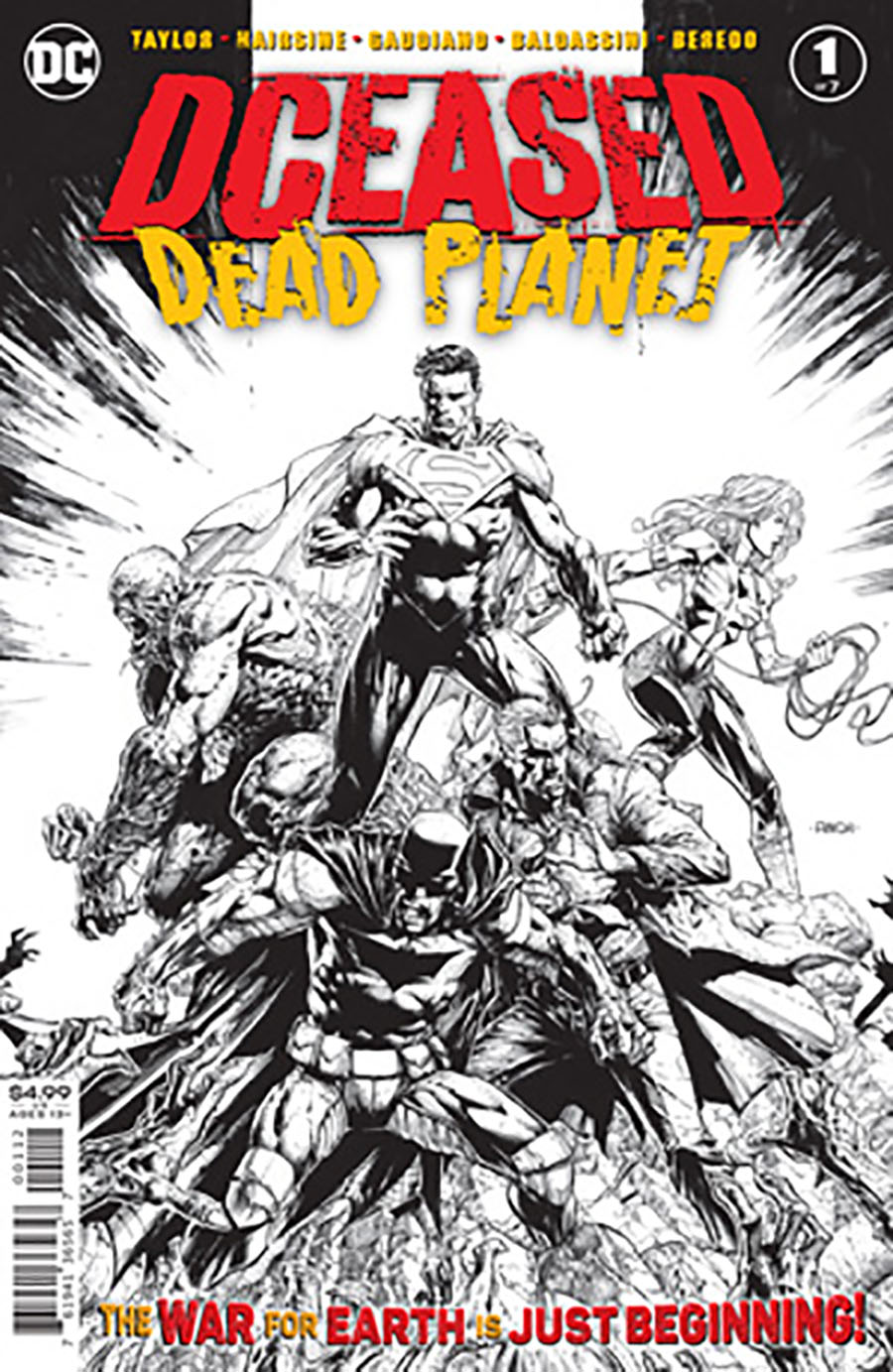 DCeased Dead Planet #1 Cover E 2nd Ptg David Finch Black & White Variant Cover