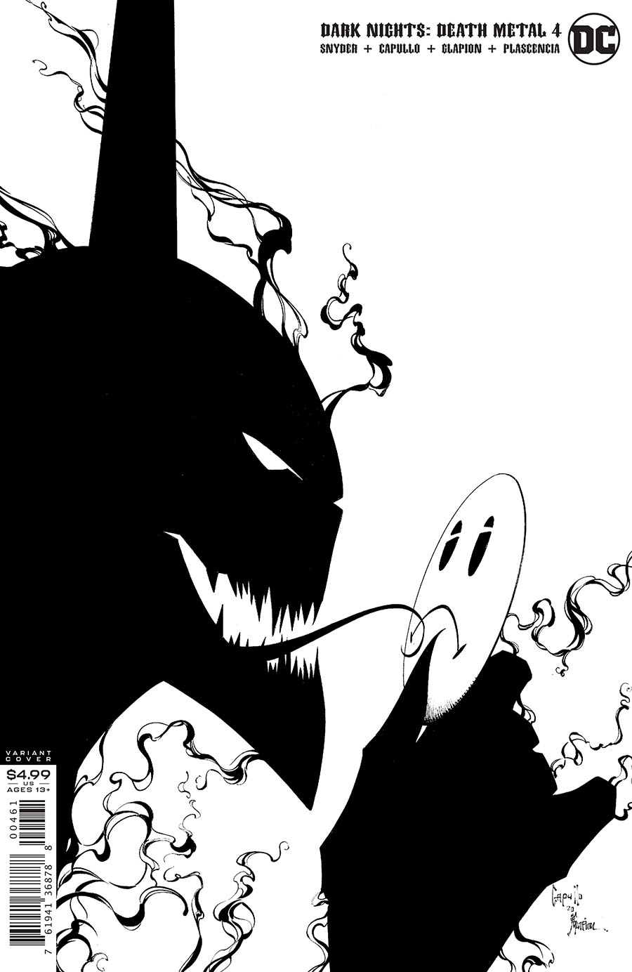 Dark Nights Death Metal #4 Cover F Incentive Greg Capullo & Jonathan Glapion Black & White Cover