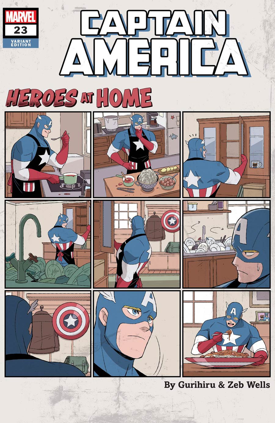 Captain America Vol 9 #23 Cover C Variant Gurihiru Heroes At Home Cover