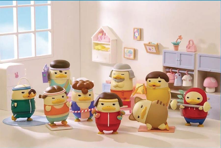 Pop Mart Duckoo Home Training Series Figure Blind Mystery Box 8-Piece Display