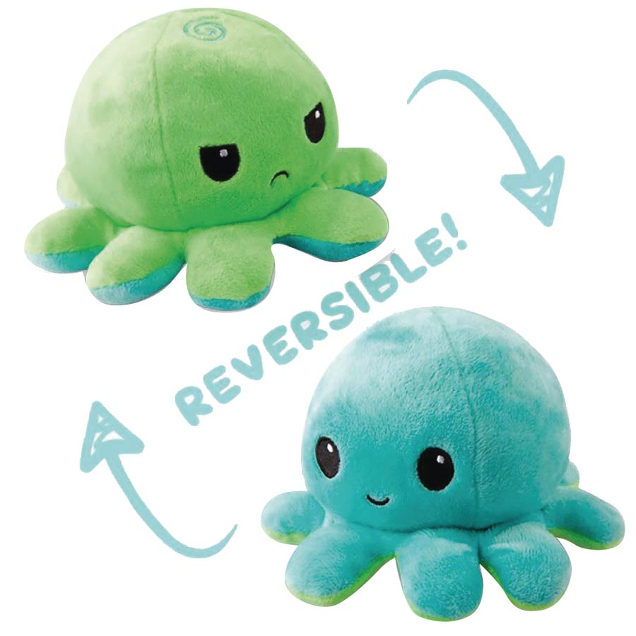Teeturtle Reversible Octopus Mini Plush - Green To Light Blue