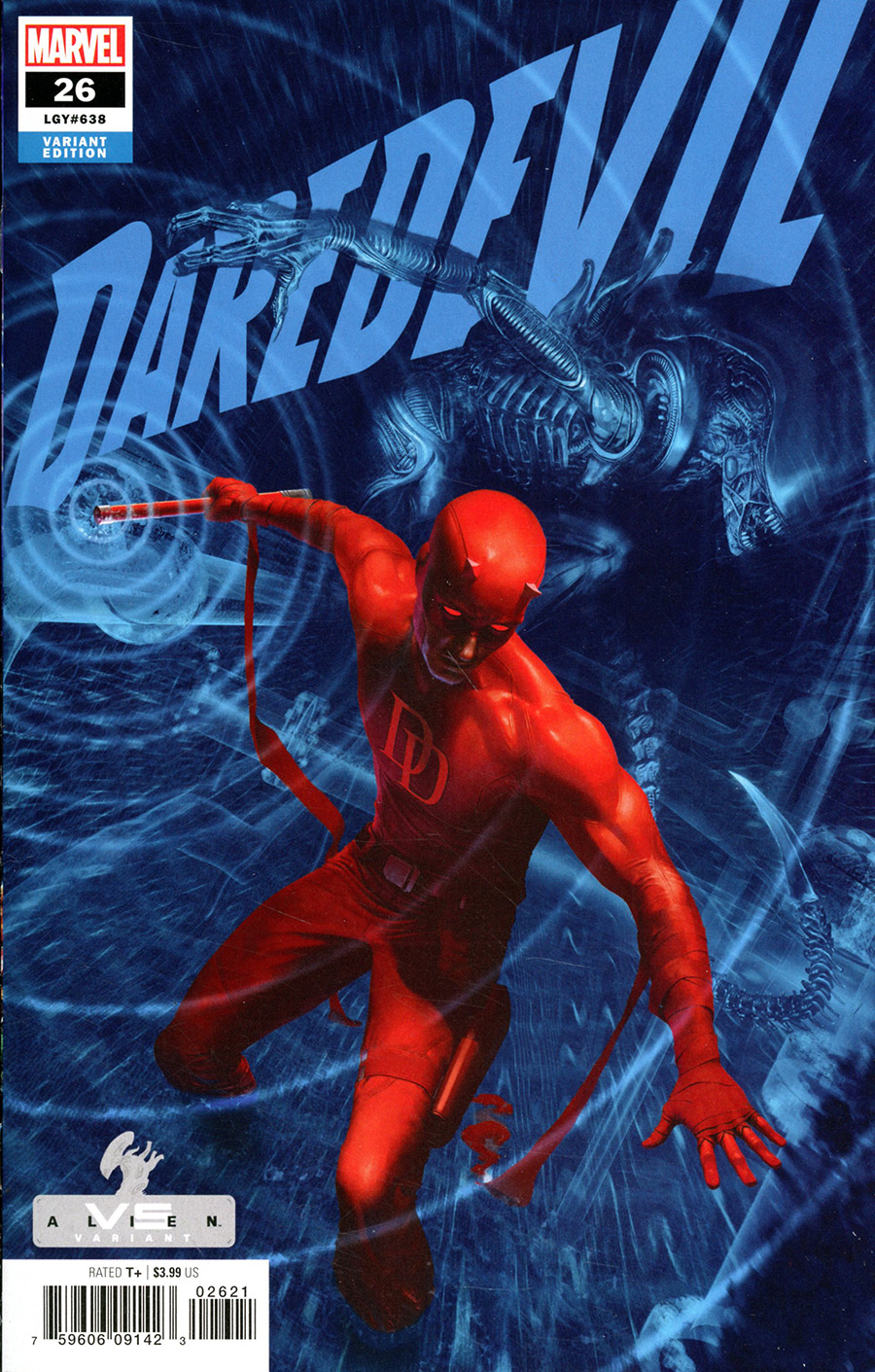 Daredevil Vol 6 #26 Cover B Variant Rahzzah Marvel vs Alien Cover (King In Black Tie-In)